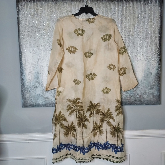 Zara ZW Collection Printed 100% Ramie Tunic Dress - Picture 5 of 10